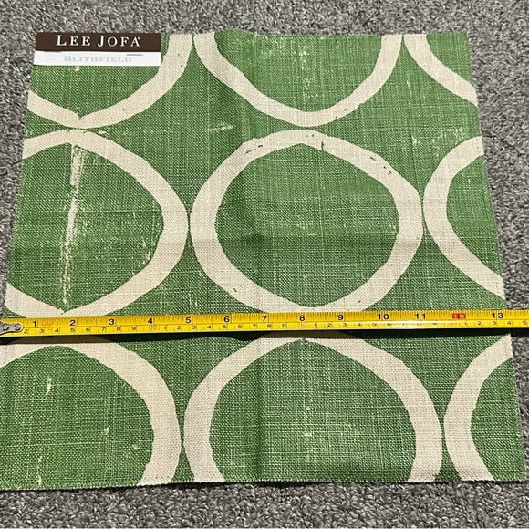 Lee Jofa Fabric Sample Remnant Circles Forest Linen Green Blithfield Crafts - Picture 4 of 16